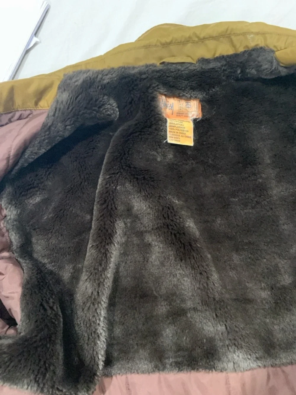 Stüssy Vintage Faux Fur Lined Thermolite Size Large Men’s‎ Jacket